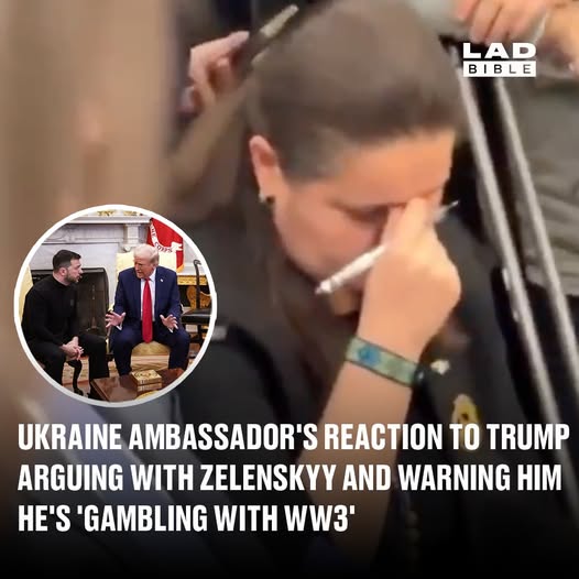 Video shows Ukraine ambassador’s reaction to Trump arguing with Zelenskyy and warning him he’s ‘gambling with WW3’