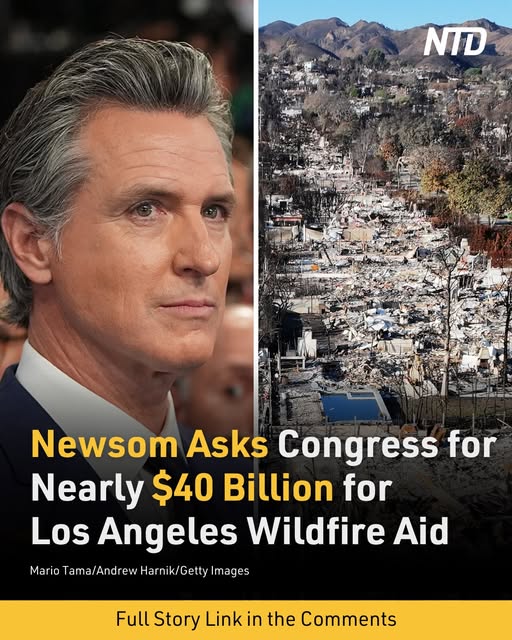 Newsom Asks Congress for Nearly $40 Billion for Los Angeles Wildfire Aid