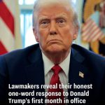 Lawmakers reveal their honest one-word response to Donald Trump’s first month in office