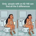 Challenge, Only individuals with a 140 IQ can spot all 5 differences! –