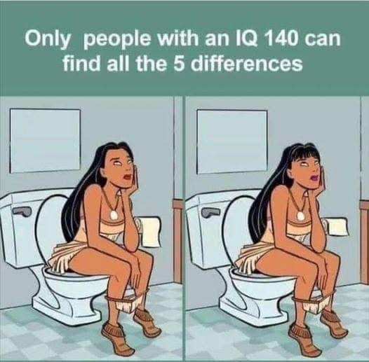 Challenge, Only individuals with a 140 IQ can spot all 5 differences! –