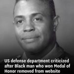US defense department criticized after Black man who won Medal of Honor removed from website following Trump’s diversity order