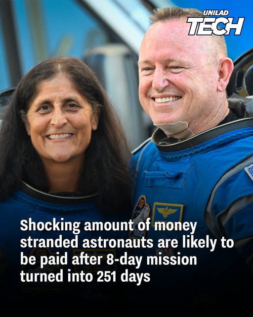 Shocking amount of money stranded astronauts are likely to be paid after 8-day mission turned into over 9 months