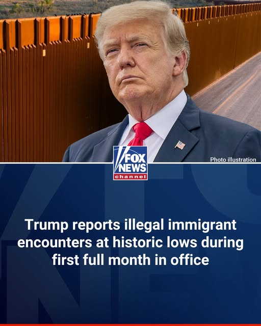 Trump reports illegal immigrant encounters at historic lows during first full month in office