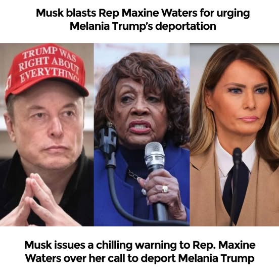 Musk issues a chilling warning to Rep. Maxine Waters over her call to deport Melania Trump