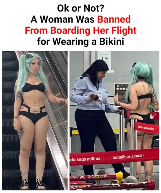 A 21-year-old woman claims she wasn’t allowed to board her flight after arriving at the gate in a bikini. The woman explained her reasons, but she still felt it was unfair, sparking an online debate.
