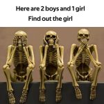 Can You Spot the Girl Among These Three Skeletons? A Fun Puzzle That’ll Trick Your Eyes!