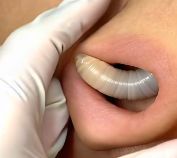 Larvae found in a young woman…