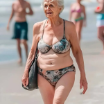 On the beach, I noticed a 70-year-old woman wearing a very revealing swimsuit, and I decided to make a remark to her
