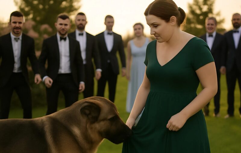 During the wedding, the dog attacked a guest who was hiding something under her dress