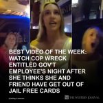 Best Video of the Week: Watch Cop Wreck Entitled Gov’t Employee’s Night After She Thinks She and Friend Have Get Out of Jail Free Cards