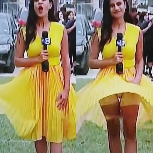 SB. Unexpected Live TV Moment: Reporter Handles Windy Wardrobe Mishap Like a Pro