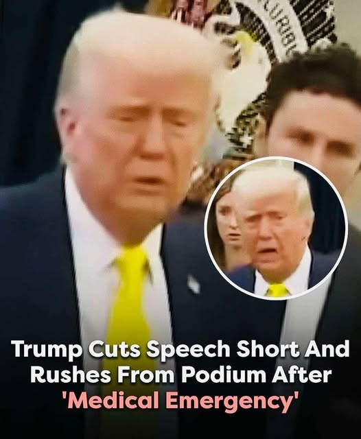 Donald Trump abruptly ended his speech due to a medical emergency