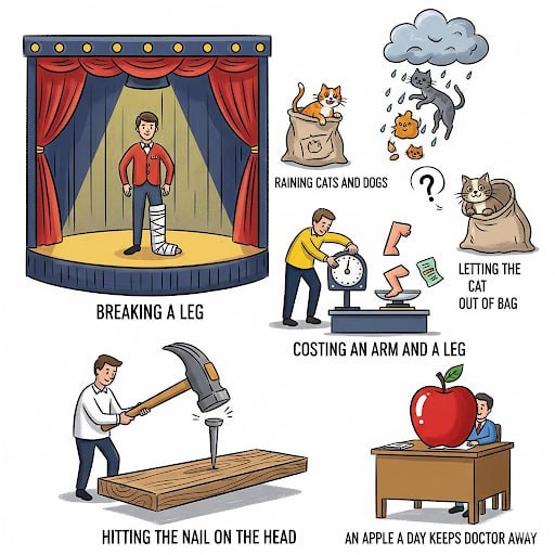 Here are 10 common American idioms and expressions, along with their meanings: