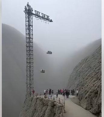 Terrifying Cliff-Edge Sky😨  Swing Malfunctions Mid-Air!