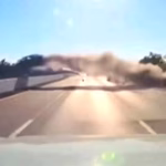 Car goes flying over several lanes of traffic on Long Island highway